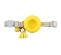 Breakaway Bobo Cat Collar with AirTag Holder, Adjustable Pet Collar with Bell & Tassel, Anti-Lost Safety Tracking Collar for Kittens, Small Dogs (Yellow B, Yellow Series)