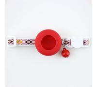 Breakaway Bobo Cat Collar with AirTag Holder, Adjustable Pet Collar with Bell & Tassel, Anti-Lost Safety Tracking Collar for Kittens, Small Dogs, Indoor Outdoor Daily Wear (Red D, Red Series)