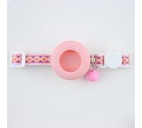 Breakaway Bobo Cat Collar with AirTag Holder, Adjustable Pet Collar with Bell & Tassel, Anti-Lost Safety Tracking Collar for Kittens, Small Dogs (Pink A, Pink Series)