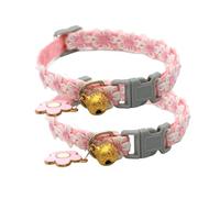 Breakaway Cat Collar - 2X Kitten Collar With Bell Buckle And Buckle | Adjustable Cat Collars | Comfortable Flower Shaped Pendant Cat Collar | Pet Supplies For Kitty Puppy Small Pets