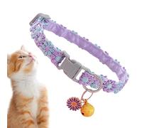 Breakaway Cat Collars - Safety Buckle Kitten Collar | Floral Pet Charm with Pendant, Cute Accessories for Small Large Animals Puppies Dogs