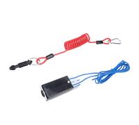 Breakaway Switch Coiled Cable Automatic Brake Activation Emergency Electric Break Switch For Trailer RV Boat 4FT Stainless Steel Nylon (Red)
