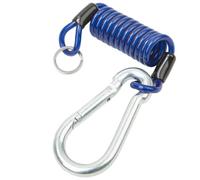 Breakaway Trailer Cable 4 ft Dark Blue - Stainless Steel Coiled Safety Wire with Pin, Emergency Brake Cable for RV, Camper, Travel Trailer, Utility, Horse & Enclosed Trailer Accessories