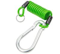 Breakaway Trailer Cable 4 ft Green - Heavy Duty Stainless Steel Spring Coiled Safety Wire with Pin, Emergency Brake Cable for RV, Camper, Travel Trailer, Utility, Horse & Enclosed Trailer Accessories