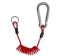 Breakaway Trailer Cable 4 Ft with Coiled Spring Design for Safe Towing, Carbon Steel Construction, Red, Compatible with Various Trailers