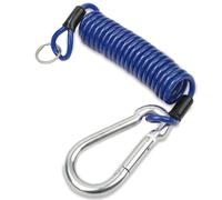 Breakaway Trailer Cable 6 ft Dark Blue - Stainless Steel Coiled Safety Wire with Pin, Emergency Brake Cable for RV, Camper, Travel Trailer, Utility, Horse & Enclosed Trailer Accessories