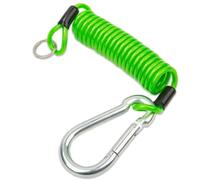 Breakaway Trailer Cable 6 ft Green - Heavy Duty Stainless Steel Spring Coiled Safety Wire with Pin, Emergency Brake Cable for RV, Camper, Travel Trailer, Utility, Horse & Enclosed Trailer Accessories