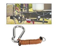 Breakaway Trailer Cable, RV Stainless Steel Spring Towing Coiled Safety Wire, Heavy Duty Steel Wire Trailer Safety Rope for Trailer Emergency Camper, Universal Car Accessories (Orange)