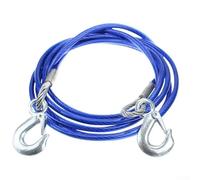 Breakdown Towing Lasting Heavy Duty Tow Rope 5 Ton Capacity 4 Metre Steel Wire Vehicle Towing Cable Having Rubber Coated Hooks for Car and Recovery