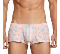 BreakEgg Cotton Woven Boxer Shorts with Button Fly - Classic Mens Underwear Boxers, Pink, L