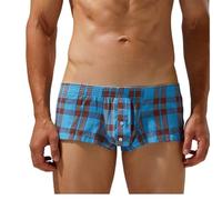 BreakEgg Mens Shorts with Classic Fit Comfortable Mens Woven Boxers Underwear for Lounging and Sleeping Everyday Wear, Blue, L