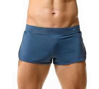BreakEgg Mens Sports Underwear Boxers Comfortable Quick Dry Mesh Underpanties Man Boxers with Thongs Inner Shorts (Blue,M)