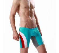 BreakEgg Mens Swim Trunks Low Waist Long Square Leg Swimwear for Men Perfect for Swimming and Hot Springs, 50814lakeblue, Large
