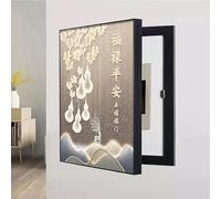 Breaker Box Cover - Decorative Electrical Panel Hide, Indoor Vertical Circuit Switch Wall Art for Living Room and Office, Black 10x40cm