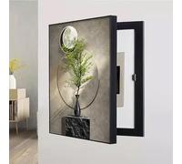 Breaker Box Cover - Decorative Electrical Panel Hide, Indoor Vertical Circuit Switch Wall Art for Living Room and Office, Black 10x40cm