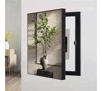 Breaker Box Cover - Decorative Electrical Panel Hide, Indoor Vertical Circuit Switch Wall Art for Living Room and Office, Black 10x40cm