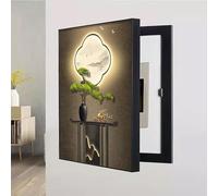 Breaker Box Cover - Decorative Electrical Panel Hide, Indoor Vertical Circuit Switch Wall Art for Living Room and Office, Black 10x40cm