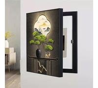 Breaker Box Cover - Decorative Electrical Panel Hide, Indoor Vertical Circuit Switch Wall Art for Living Room and Office, Black 10x40cm