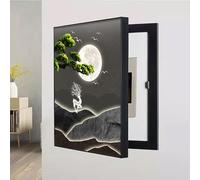 Breaker Box Cover - Decorative Electrical Panel Hide, Indoor Vertical Circuit Switch Wall Art for Living Room and Office, Black 10x40cm