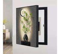 Breaker Box Cover - Decorative Electrical Panel Hide, Indoor Vertical Circuit Switch Wall Art for Living Room and Office, Black 10x40cm