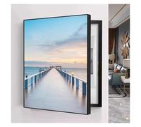 Breaker Box Cover Decorative Fuse Box Cover Cabinet Decorative Wall Mounted Electrical Panel Cover Cabinet With Ps Frame Decoration Hide Paintings(B,17.7inx21.6in/45 x 55 cm)