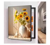 Breaker Box Cover Decorative Fuse Box Cover Cabinet Decorative Wall Mounted Electrical Panel Cover Cabinet With Ps Frame Decoration Hide Paintings(E,17.7inx21.6in/45 x 55 cm)