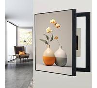 Breaker Box Cover Decorative,Fuse Box Covers Cabinet, Wall Mounted Electrical Panel Cover Decoration, Decorative Creative Switch Box Electric for Living Room Home Office(Orangegary,23.6 * 31.5in)