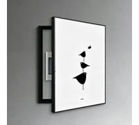 Breaker Box Cover Decorative,Modern Wall Mounted Electrical Panel Cover Distribution Box Decorative Painting Crystal Film Design With PS Frame For Bedroom Living Room(Black-R,60cm*80cm(23.6*31.5IN))