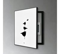 Breaker Box Cover Decorative,Modern Wall Mounted Electrical Panel Cover Distribution Box Decorative Painting Crystal Film Design With PS Frame For Bedroom Living Room(Black-L,60cm*80cm(23.6*31.5IN))
