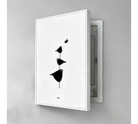 Breaker Box Cover Decorative,Modern Wall Mounted Electrical Panel Cover Distribution Box Decorative Painting Crystal Film Design With PS Frame For Bedroom Living Room(White-L,60cm*80cm(23.6*31.5IN))