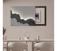 Breaker Box Cover Decorative with Silent Sliding Rail, Modern Electrical Panel Cover Hide Fuse Box Wall Art, Waterproof Decorative Meter Box Painting for Living Room(Style-b,31 * 24in)