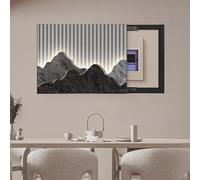 Breaker Box Cover Decorative with Silent Sliding Rail, Modern Electrical Panel Cover Hide Fuse Box Wall Art, Waterproof Decorative Meter Box Painting for Living Room(Style-t,31 * 24in)