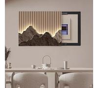 Breaker Box Cover Decorative with Silent Sliding Rail, Modern Electrical Panel Cover Hide Fuse Box Wall Art, Waterproof Decorative Meter Box Painting for Living Room(Style-g,22 * 18in)