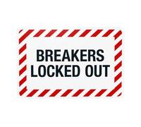 Breakers Locked Out Metal Warning Sign with Easy Install for Indoor Outdoor Security, Business Office Home Garden Street Decor 30 x 20 cm