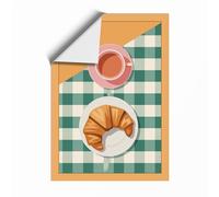 Breakfast at Leisure Minimalist Unframed Wall Art Print A4 (29.7×21cm), Wall Decor for Living Room, Bedroom, Office & Home, Art Gift