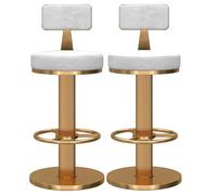 Breakfast Bar Chairs with 360° Swivel, Adjustable Height, Low Backrest, Footrest for Kitchen Island, Set of 2