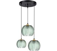 Breakfast bar Lights Pendant Green Leaf Grain Glass Chandelier Dining Room Lamp Creative Hotel Study Light in The Bedroom Adjustable Ceiling Lighting Nordic Postmodern Restaurant (Size : 3 Ligh Star