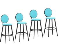 Breakfast Bar Stools Set of 4 Swivel Barstools with Backrest and Metal Footrest for Kitchen Island