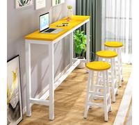 Breakfast Bar Table,Kitchen Dining Tables,Home Outdoor High Coffee Counter,Industrial Design with Metal Sturdy Steel Frame,Space Saving,for Restaurant,Conservatory,Garden,Patio,Without stool(White,120