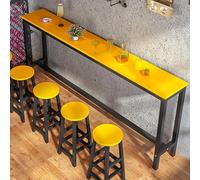 Breakfast Bar Table,Kitchen Dining Tables,Home Outdoor High Coffee Counter,Industrial Design with Metal Sturdy Steel Frame,Space Saving,for Restaurant,Conservatory,Garden,Patio,Without stool(White,120