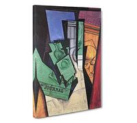 Breakfast By Juan Gris Canvas Print | Gallery Wrapped 30mm Frame Wall Art | 30x20 inches | Ready to Hang | Classic Picture | Living Room Bedroom Lounge Office