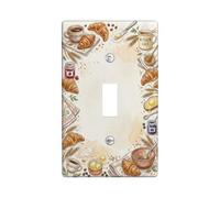 Breakfast Cafe Croissant Theme Watercolor Toggle Switch Plate