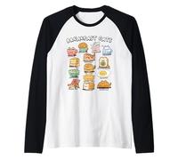 Breakfast Cats Pun Cute Kawaii Cat Food Puns Raglan Baseball Tee