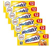 Breakfast Cereal Bundle with Weetabix Cereal (12 Biscuits) - 6 Pack | Whole Wheat Cereal with Added Vitamins & Iron, Suitable for Vegetarians.