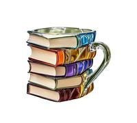 Breakfast Cereal Cup | Vintage 3D Painted Book Design Glass Water Drinking Cups | Multifunctional Kitchen Supplies, Drinking Mugs for Reader Librarian Men Women Mother