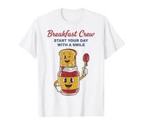 Breakfast Crew Start Your Day with A Smile Brunch Coffee T-Shirt