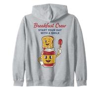 Breakfast Crew Start Your Day With A Smile Brunch Coffee Zip Hoodie