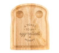 Breakfast Egg Board - "A Toast to an Egg-cellent" Birthday Gifts, Mum, Dad from Son Kids Daughter Baby - Unique Mothers Day Fathers Day Idea - Funny Engraved Pun Design Natural Wood (MUMMY)