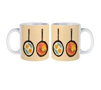 Breakfast Eggs Meat Personalised Mug Ceramic Coffee Cup with Handle 11oz Customised Gifts for Birthday