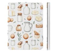 Breakfast Eggs Milk Toast Tri-fold Tablet Case Compatible with IPAD Mini4/5/6 Soft Protective with Pen Slot